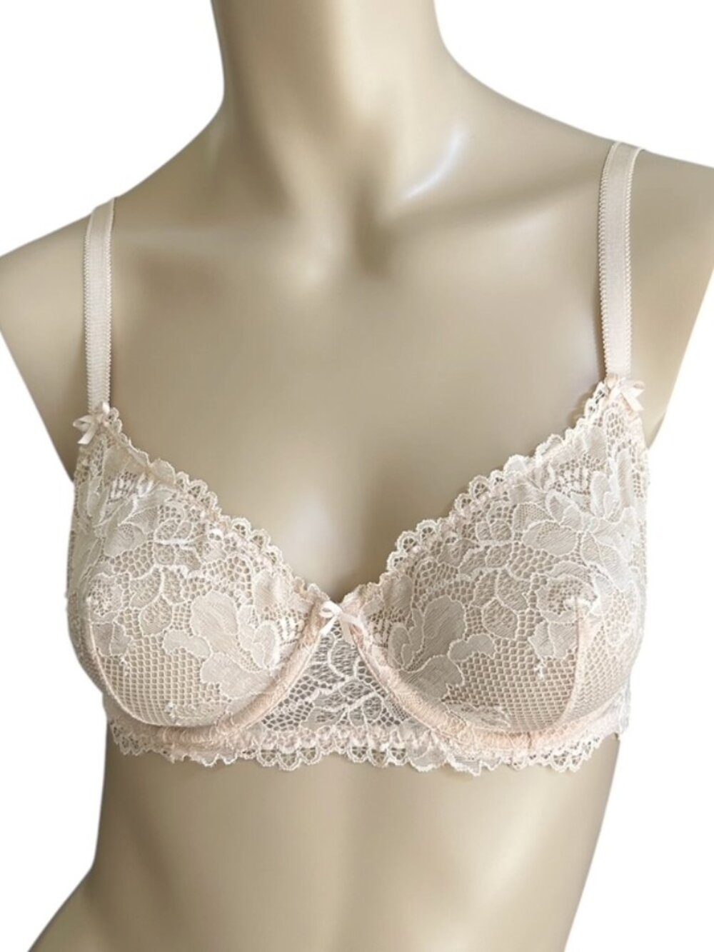Savage X Fenty Lace Unlined Underwire Bra Size 34C Peach